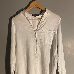 Elliott Lauren Linen Button Up with Raw Edge